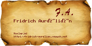 Fridrich Aurélián névjegykártya